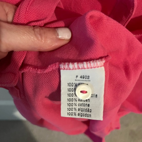 Woman’s Lacoste Vintage Washed Polo top. Fuchsia. Size 40. - Picture 3 of 5